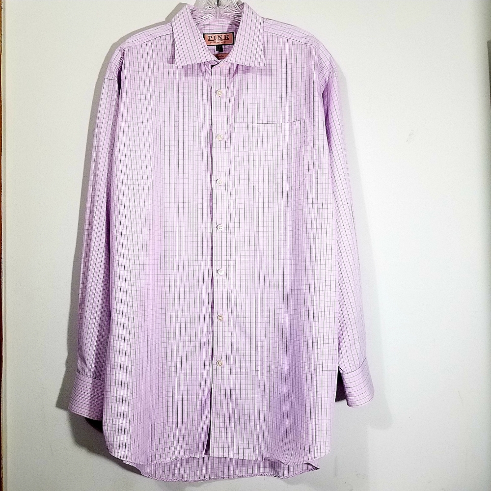 THOMAS PINK 100 cotton traveller pink dress  shirt